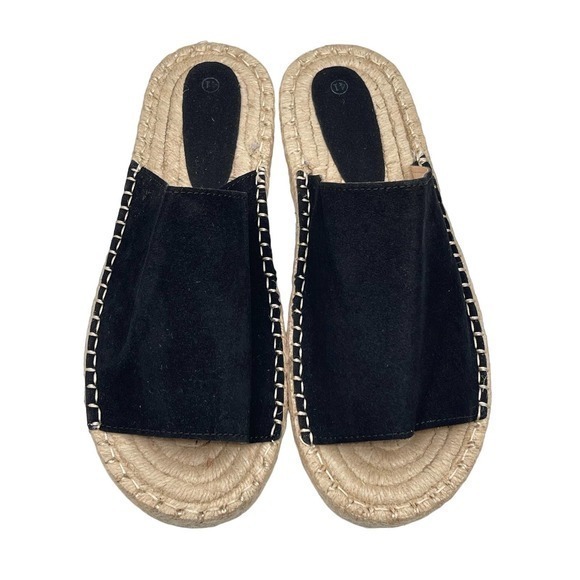 ROSY Black Espadrille Slide - Women Size 41 - Picture 4 of 6